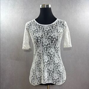 White Lace Sheer Top